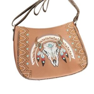Concealed Carry Bull Skull Saddle‎ Bag Southwest Western Crossbody Purse